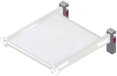 Konsole mit 2 Befestigungen für Normschiene 25 x 10 mm Fachboden mit Befestigung für Geräteschiene